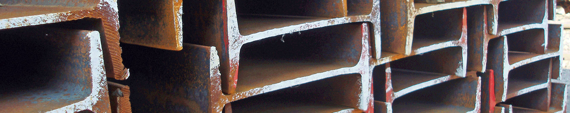 stacked steel i-beams