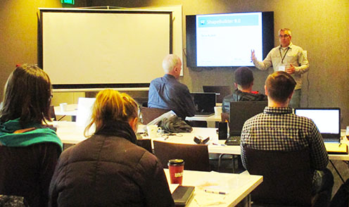 Terry Kubat leading a training session for customers in Bozeman, January 2017