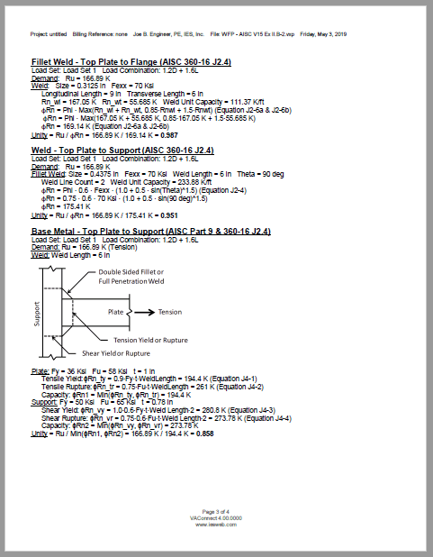 Base plate summary report